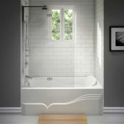 Neptune DAPHNE Bathtub 32x60 With Tiling Flange And Skirt, Right Drain, Mass-Air/Activ-Air, White