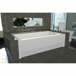 Neptune ZORA Bathtub 32x60 With Tiling Flange And Skirt, Right Drain, Mass-Air, Black