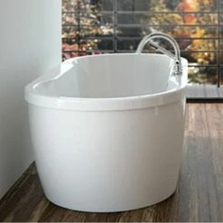 Neptune Rouge Freestanding Two Pieces BERLIN 32x60, With Chrome Drain And Removable Overflow Cover, White