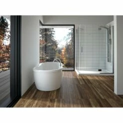 Neptune Rouge Freestanding Two Pieces BERLIN 32x66, With Chrome Drain And Removable Overflow Cover, White