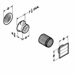 Broan Nutone Broan 512M 70 CFM Through-Wall Ventilation Fan For Garage, Kitchen, Laundry And Rec Rooms, 6.0 Sones -Bathroom Supplies Sales 2024 NUT 512M 6 dim
