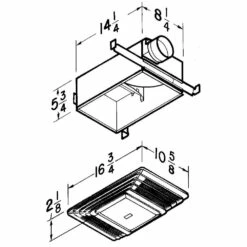 Broan Nutone 100 CFM Ventilation Fan With Light, 4.5 Sones -Bathroom Supplies Sales 2024 NUT 696 4 dim