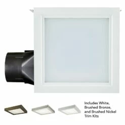 Broan Nutone 110 CFM Decorative Bathroom Exhaust Fan With LED Light And Easy Change Trim Kit, ENERGY STAR® Certified