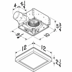 Broan Nutone 110 CFM Decorative Bathroom Exhaust Fan With LED Light And Easy Change Trim Kit, ENERGY STAR® Certified -Bathroom Supplies Sales 2024 NUT AER110LTK AERN110LTK 6 dim 1
