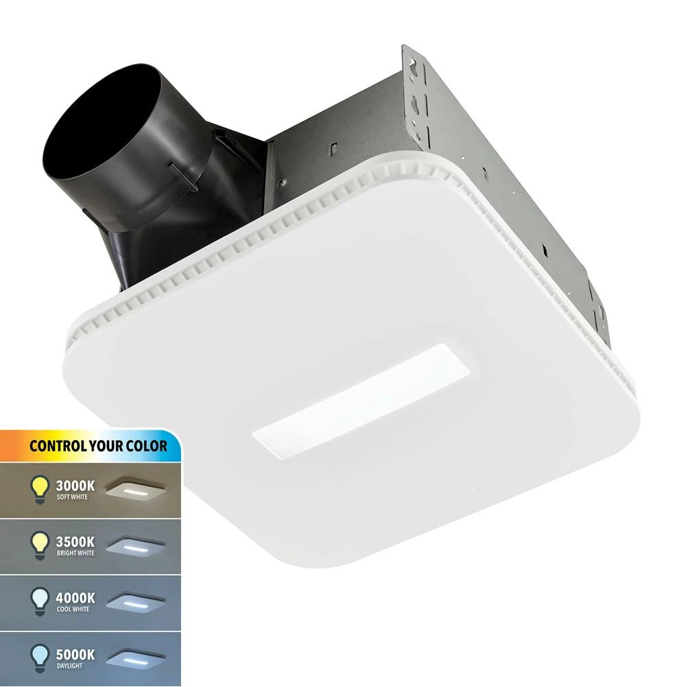 Broan Nutone 110 CFM Bathroom Exhaust Fan With CCT LED Light CleanCover™ Grille, ENERGY STAR 3 Broan Nutone 110 CFM Bathroom Exhaust Fan With CCT LED Light CleanCover™ Grille, ENERGY STAR