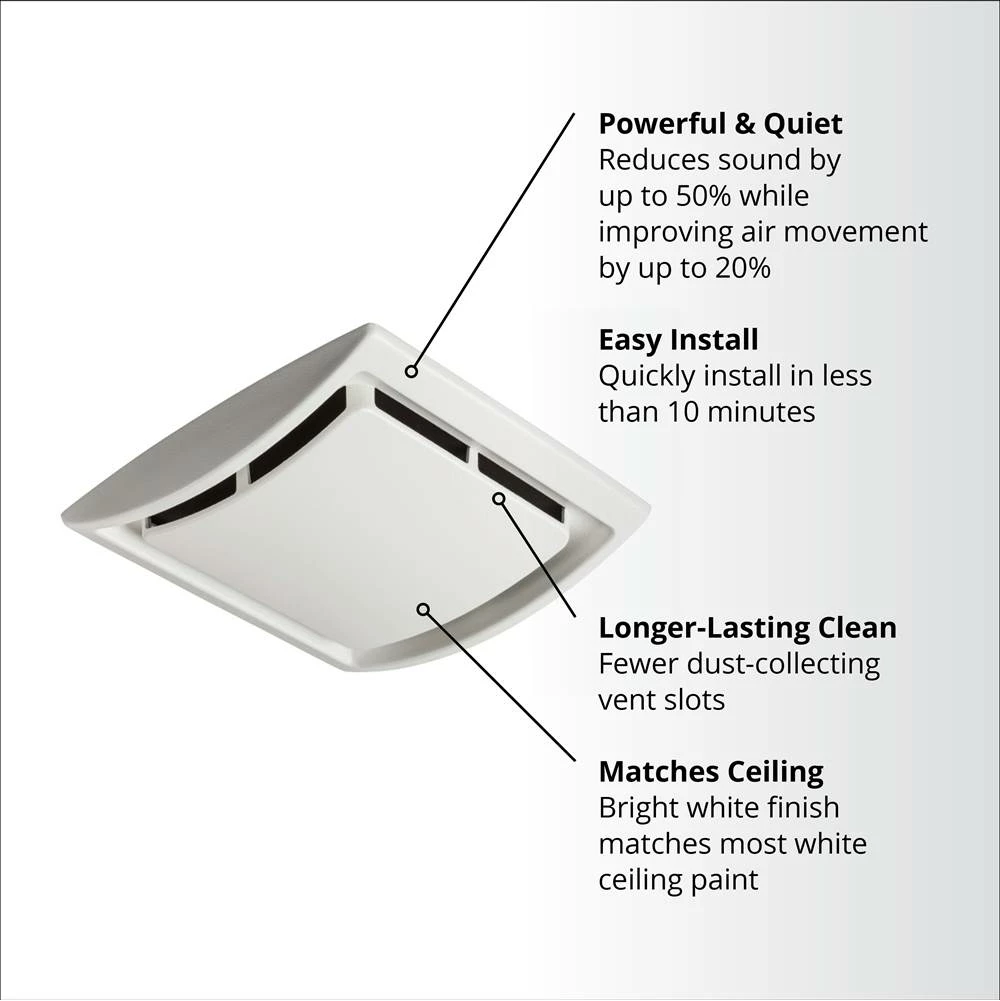 Broan Nutone NuTone® 60 CFM Quick Install Bathroom Exhaust Fan Motor And Grille Upgrade Kit. Four-Pack 8 Broan Nutone NuTone® 60 CFM Quick Install Bathroom Exhaust Fan Motor And Grille Upgrade Kit. Four-Pack - Image 6