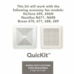 Broan Nutone 60 CFM Quick Install Bathroom Exhaust Fan Motor And Grille Upgrade Kit, Single-Pack -Bathroom Supplies Sales 2024 NUT QK60 QKN60 QK60S QKN60S Infographic Compatibility 1