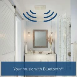 Broan Nutone Sensonic 110 CFM Ceiling Bathroom Exhaust Fan With Speaker And Bluetooth® Wireless Technology, ENERGY STAR* -Bathroom Supplies Sales 2024 NUT SPK110 2 Infographic 2