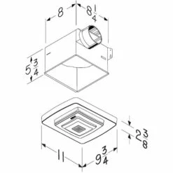 Broan Nutone NuTone® Bluetooth® Speaker Bath Exhaust Ventilation Fan W/ LED Light, 80 CFM -Bathroom Supplies Sales 2024 NUT SPK80NL 6 DIM
