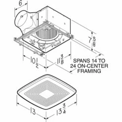 Broan Nutone ULTRA GREEN™ Series 110 CFM Ventilation Fan Finish Pack, -Bathroom Supplies Sales 2024 NUT XB110F ZB110F 5 dim