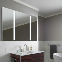 Robern InLine Vertical Lighting, 3-1/2'' X 30'' X 4-5/8'', Variable 3000K To 4000K Temperature (warm To Cool Light) 11 Robern InLine Vertical Lighting, 3-1/2'' X 30'' X 4-5/8'', Variable 3000K To 4000K Temperature (warm To Cool Light) -Bathroom Supplies Sales 2024 ROB INLINE INSTALL 1