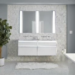 Robern Profiles Framed Lighting, 5'' X 40'' X 4-5/8'', Chrome, Variable 2700K To 5600K Temperature (Warm To Cool Light) -Bathroom Supplies Sales 2024 ROB PROFILES INSTALL 3