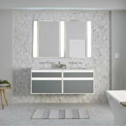 Robern Profiles Framed Lighting, 5'' X 40'' X 4-5/8'', Polished Nickel, Variable 2700K To 5600K Temperature (Warm To Cool Light) -Bathroom Supplies Sales 2024 ROB PROFILES INSTALL 4