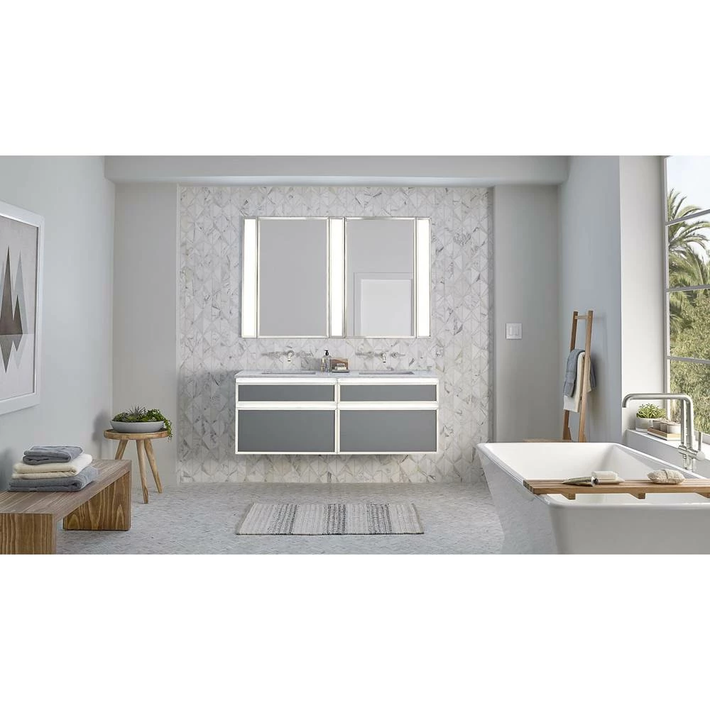 Robern Profiles Framed Lighting, 5'' X 40'' X 4-5/8'', Matte Black, Variable 2700K To 5600K Temperature (Warm To Cool Light) 4 Robern Profiles Framed Lighting, 5'' X 40'' X 4-5/8'', Matte Black, Variable 2700K To 5600K Temperature (Warm To Cool Light) - Image 2