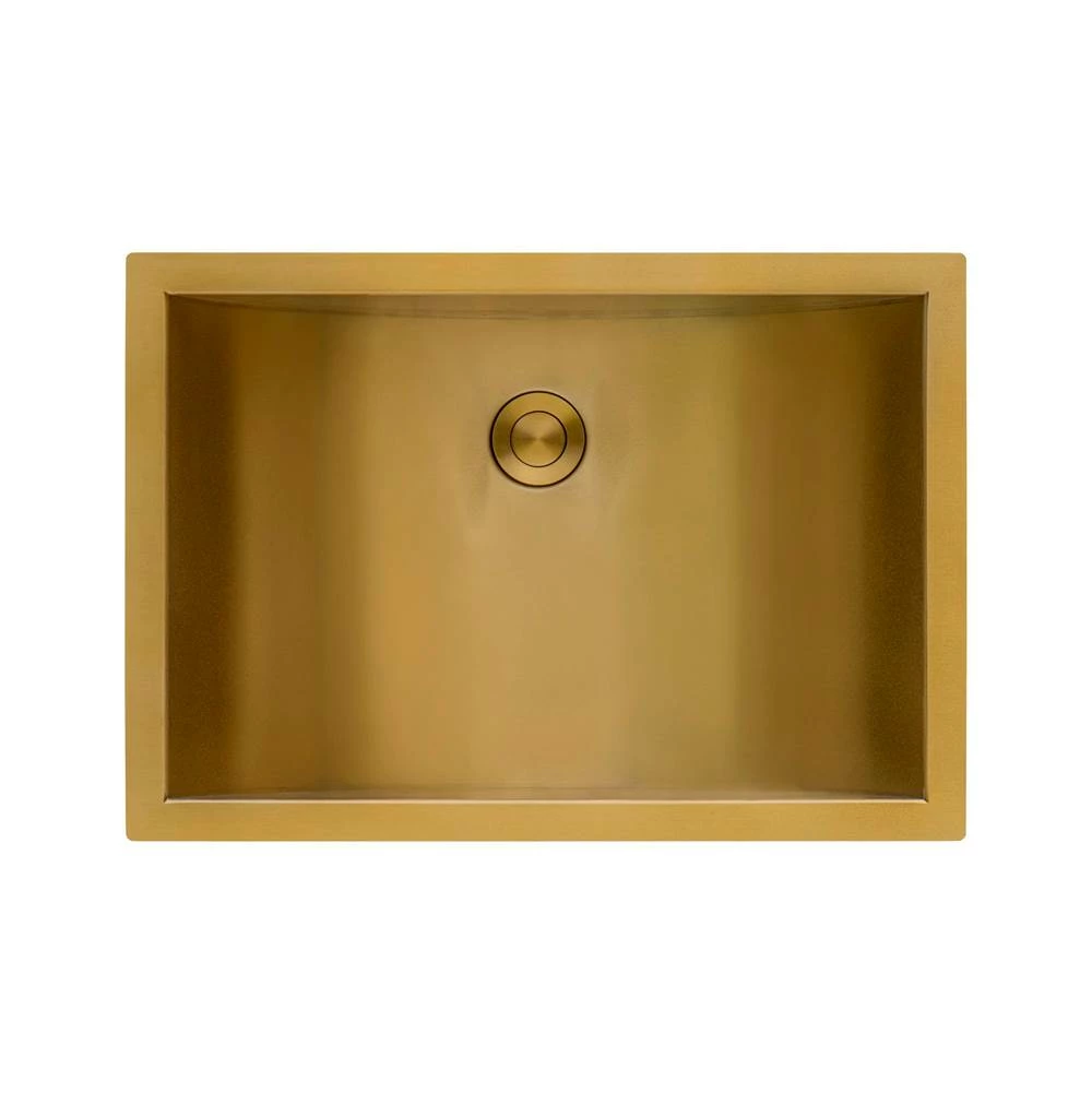 Ruvati 16 X 11 Inch Brushed Gold Polished Brass Rectangular Bathroom Sink Undermount 5 Ruvati 16 X 11 Inch Brushed Gold Polished Brass Rectangular Bathroom Sink Undermount - Image 3