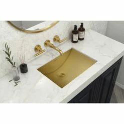 Ruvati 16 X 11 Inch Brushed Gold Polished Brass Rectangular Bathroom Sink Undermount 16 Ruvati 16 X 11 Inch Brushed Gold Polished Brass Rectangular Bathroom Sink Undermount -Bathroom Supplies Sales 2024 RUV RVH6107GG 06