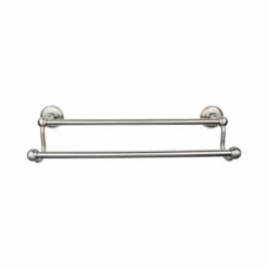 Top Knobs Edwardian Bath Towel Bar 30 Inch Double - Plain Bplate Brushed Satin Nickel