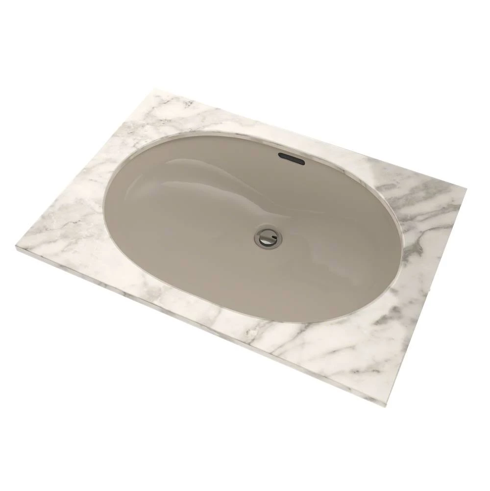 TOTO Toto® Oval 19-11/16'' X 13-3/4'' Undermount Bathroom Sink With Cefiontect, Bone 5 TOTO Toto® Oval 19-11/16'' X 13-3/4'' Undermount Bathroom Sink With Cefiontect, Bone - Image 3