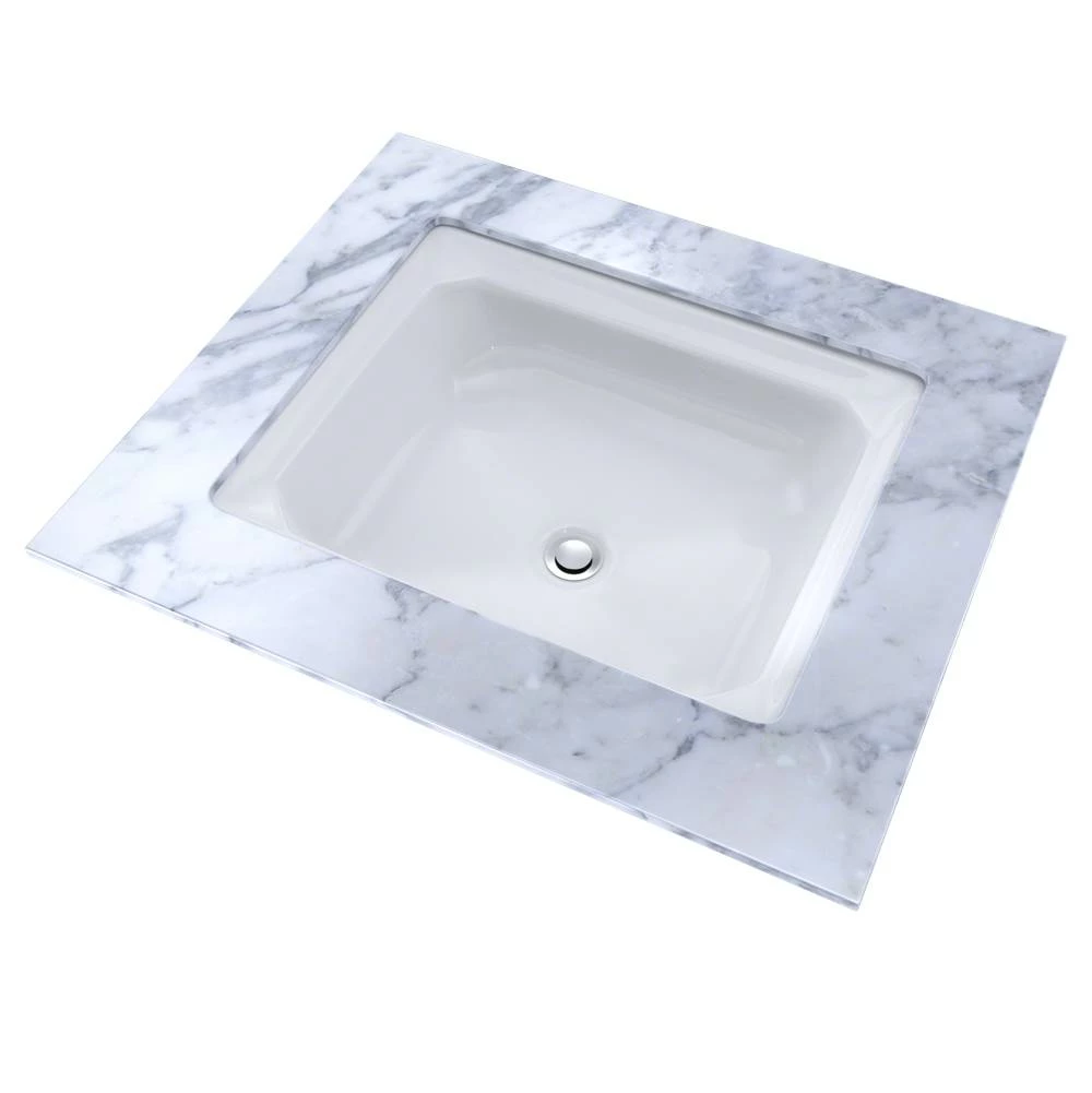 TOTO Toto® Guinevere® Rectangular Undermount Bathroom Sink With Cefiontect, Cotton White 5 TOTO Toto® Guinevere® Rectangular Undermount Bathroom Sink With Cefiontect, Cotton White - Image 3