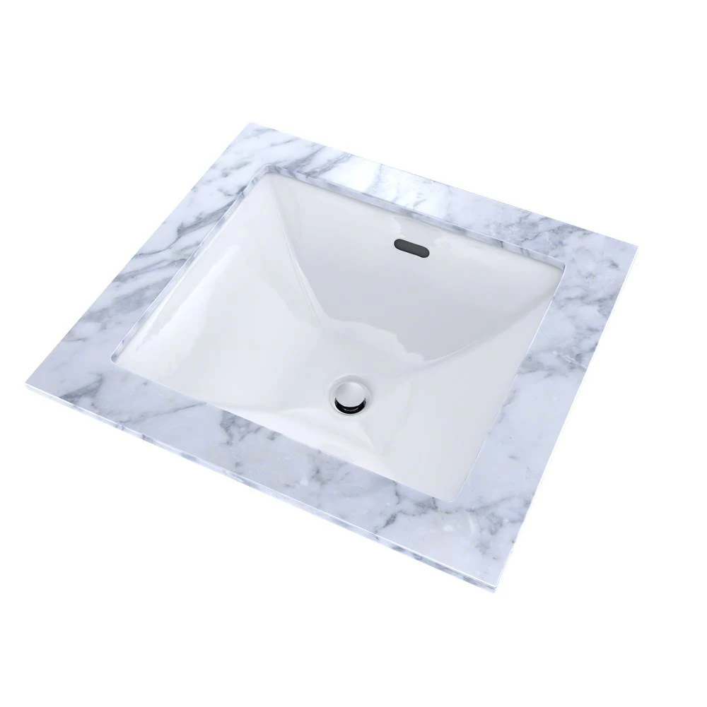 TOTO Toto® Legato® Rectangular Undermount Bathroom Sink With Cefiontect, Cotton White 5 TOTO Toto® Legato® Rectangular Undermount Bathroom Sink With Cefiontect, Cotton White - Image 3
