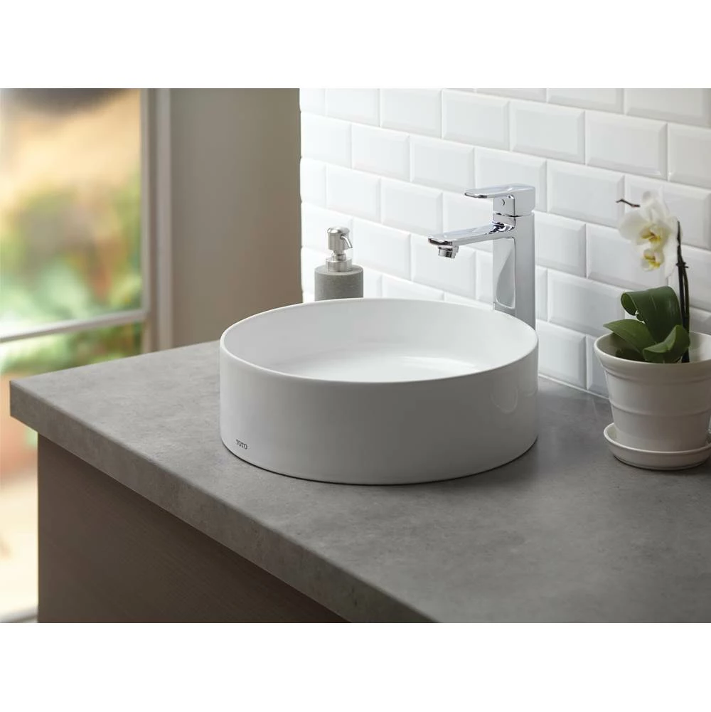 TOTO Toto® Arvina™ 16-9/16'' Round Vessel Bathroom Sink, Cotton White 4 TOTO Toto® Arvina™ 16-9/16'' Round Vessel Bathroom Sink, Cotton White - Image 2