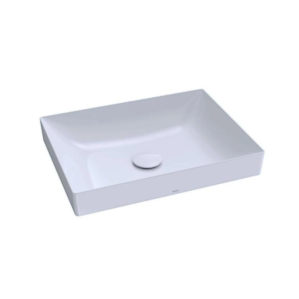 TOTO Toto® Kiwami® Rectangular 20'' Vessel Bathrroom Sink With Cefiontect, Cotton White 3 TOTO Toto® Kiwami® Rectangular 20'' Vessel Bathrroom Sink With Cefiontect, Cotton White