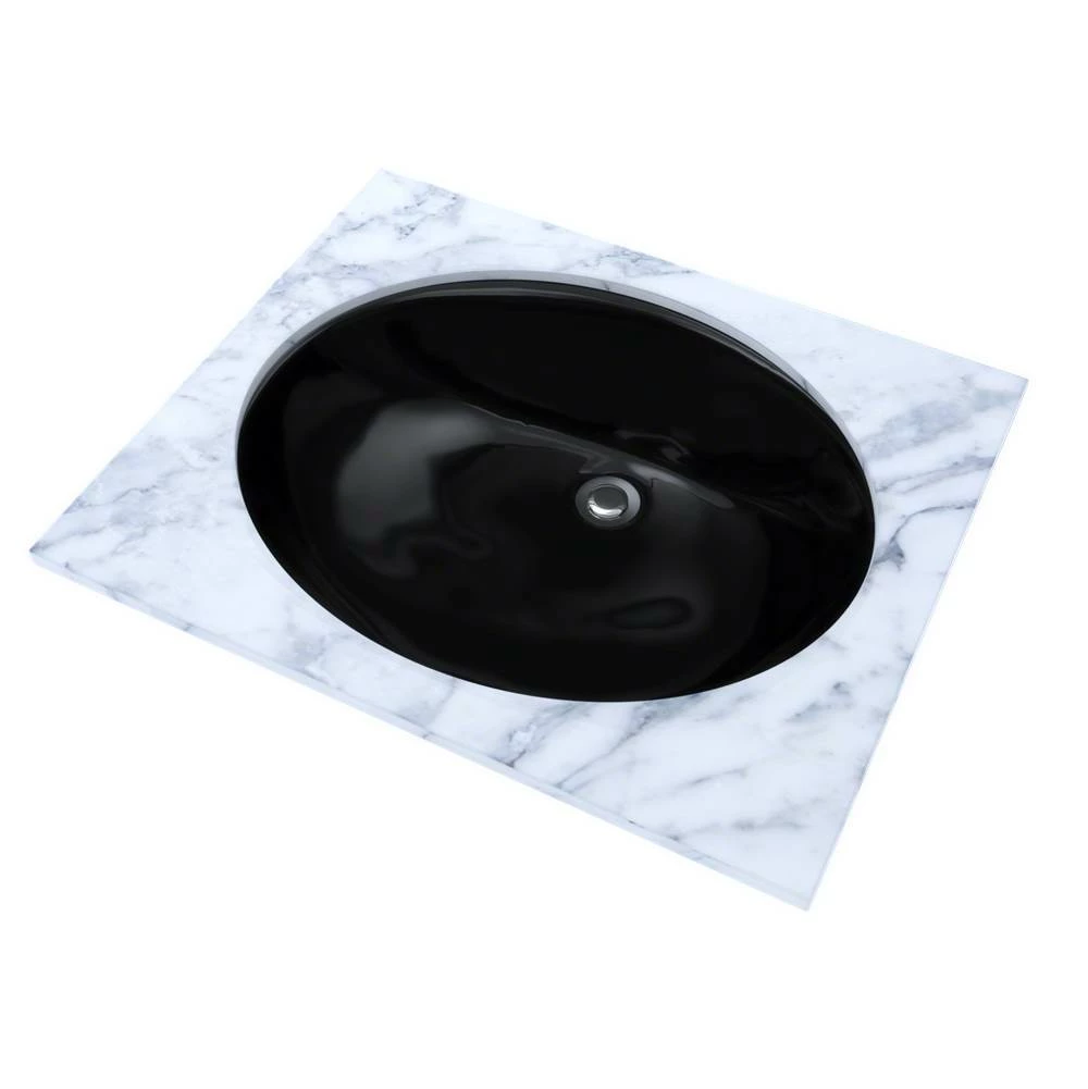 TOTO Toto® Rendezvous® Oval Undermount Bathroom Sink, Ebony 5 TOTO Toto® Rendezvous® Oval Undermount Bathroom Sink, Ebony - Image 3