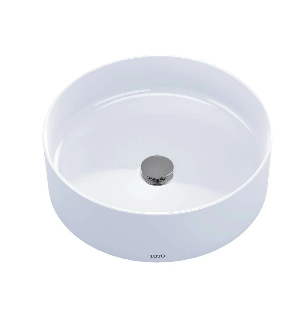 TOTO Toto® Arvina™ 16-9/16'' Round Vessel Bathroom Sink, Cotton White 3 TOTO Toto® Arvina™ 16-9/16'' Round Vessel Bathroom Sink, Cotton White