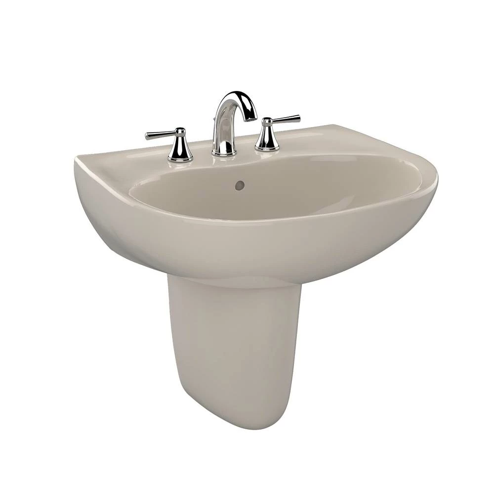 TOTO Toto® Supreme® Oval Wall-Mount Bathroom Sink With Cefiontect And Shroud For 4 Inch Center Faucets, Bone 3 TOTO Toto® Supreme® Oval Wall-Mount Bathroom Sink With Cefiontect And Shroud For 4 Inch Center Faucets, Bone