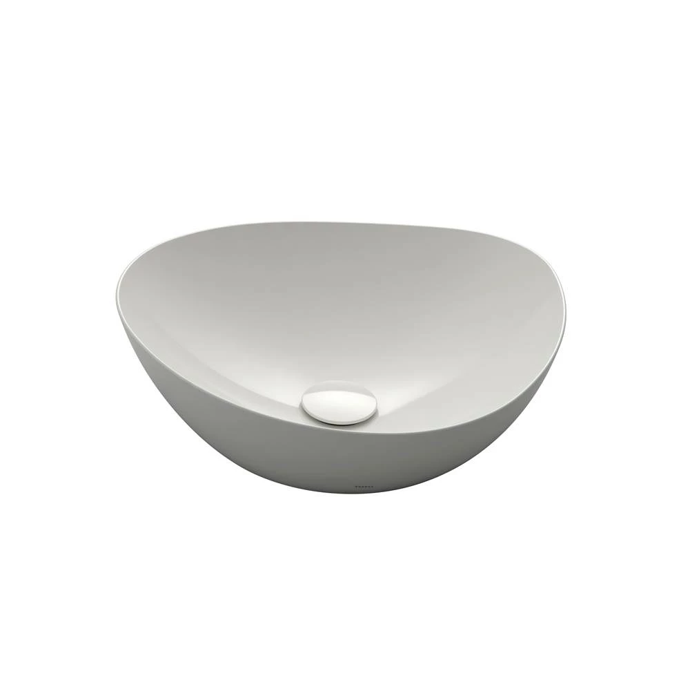 TOTO Toto® Kiwami® Asymmetrical Vessel Bathroom Sink With Cefitontect, Cotton White 3 TOTO Toto® Kiwami® Asymmetrical Vessel Bathroom Sink With Cefitontect, Cotton White