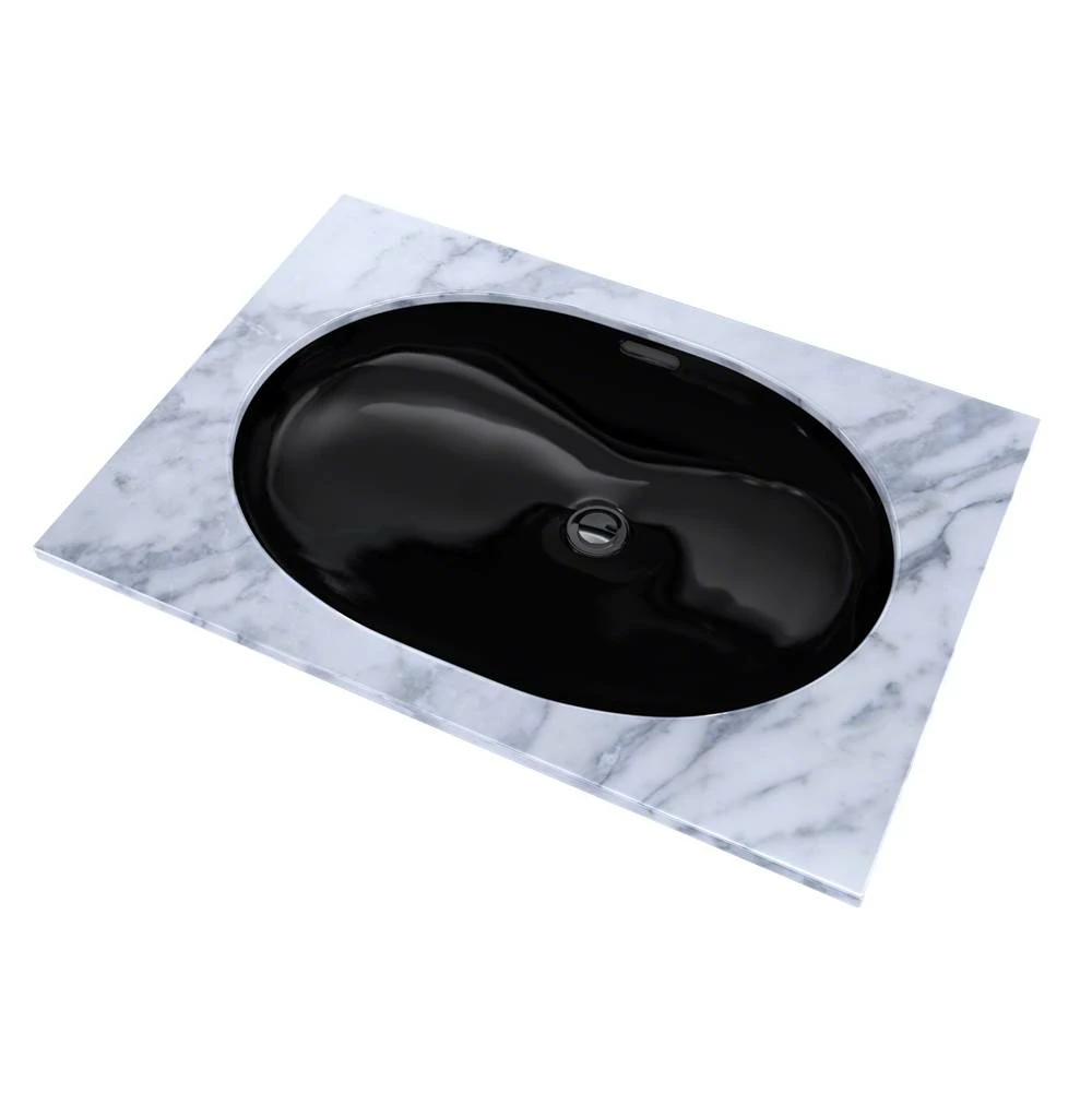 TOTO Toto® 19-11/16'' X 13-3/4'' Oval Undermount Bathroom Sink, Ebony 5 TOTO Toto® 19-11/16'' X 13-3/4'' Oval Undermount Bathroom Sink, Ebony - Image 3
