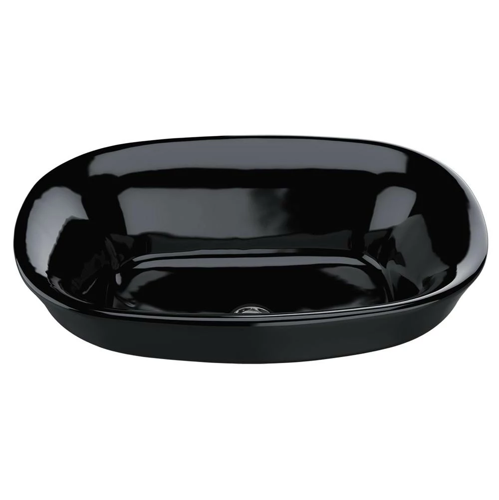TOTO Toto® Maris™ Oval Semi-Recessed Vessel Bathroom Sink, Ebony 3 TOTO Toto® Maris™ Oval Semi-Recessed Vessel Bathroom Sink, Ebony